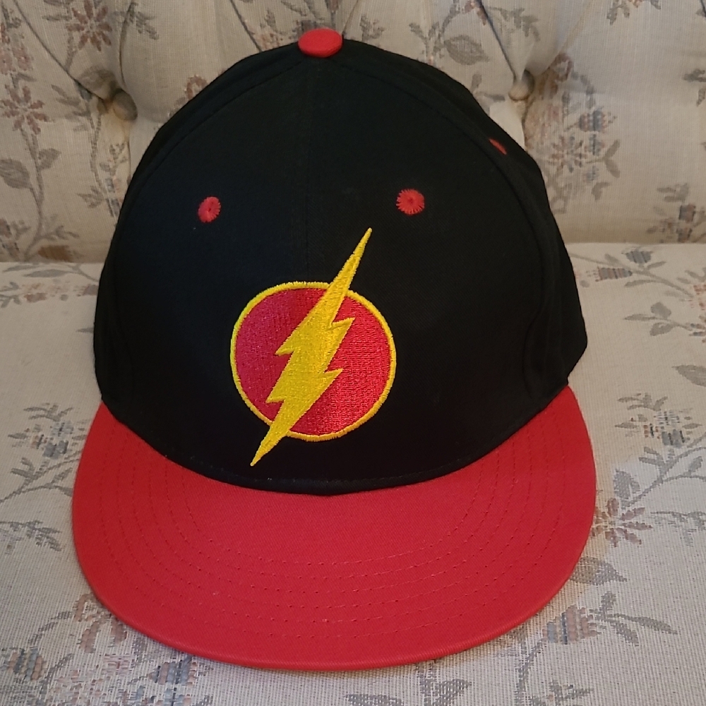 Kids Superhero Lightning Bolt Cap - Black and Red